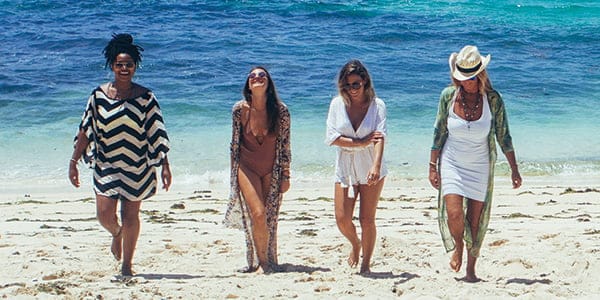 women on the beach